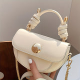 Mini Fashion Crossbody Saddle Bag, Cute PU Shoulder Bag, Women's Trendy Handbag & Purse