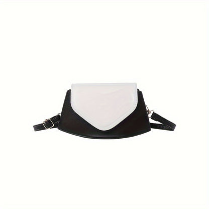 Trendy Mini Crossbody Bag, Color Contrast Shoulder Bag, Cute Flap Purse For Women