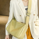 Simple Zipper Crossbody Bag, PU Leather Sports Travel Bag, Large Capacity Shoulder Bag