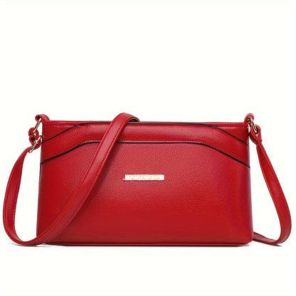 realaiot  Fashion Vegan Crossbody Bag, Solid Color Shoulder Bag, Women's Casual Handbag & Phone Purse