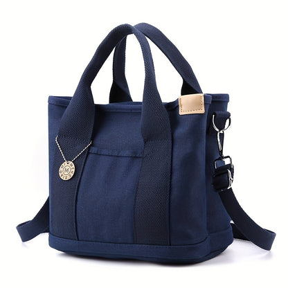 Portable Lunch Box Bag, Canvas Tote Bag For Women, Multi Layer Crossbody Bag For Work & Go Out