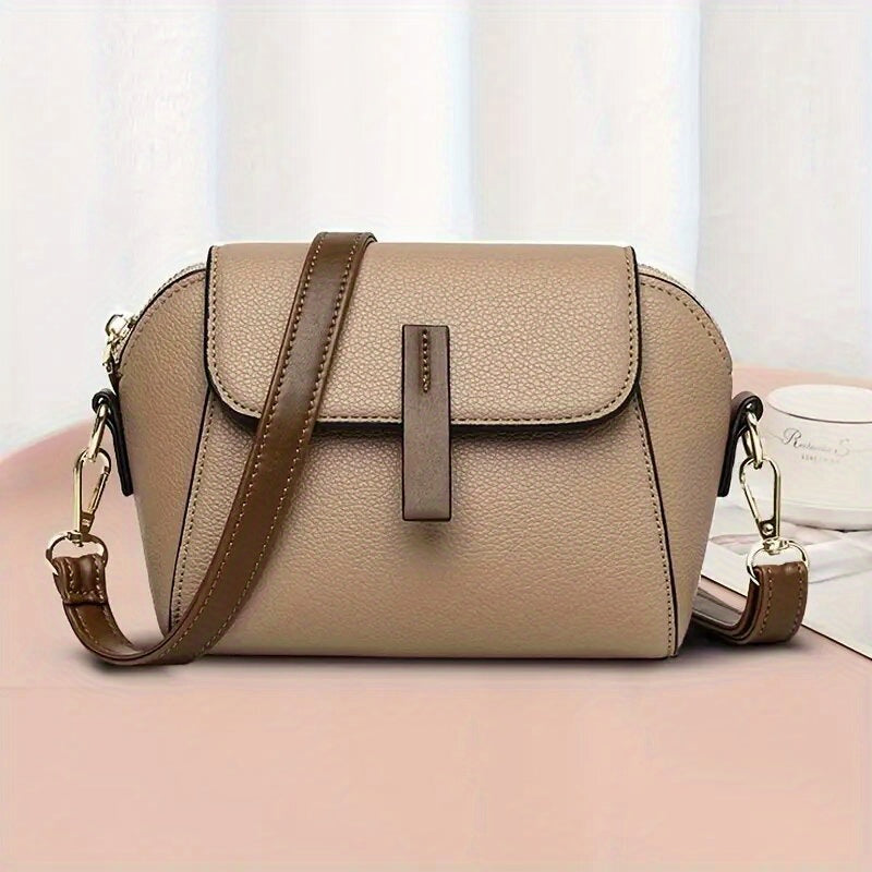 Women's Daily PU Leather Purse For Commuter - Small Flap Shoulder Bag, All-Match Crossbody Bag