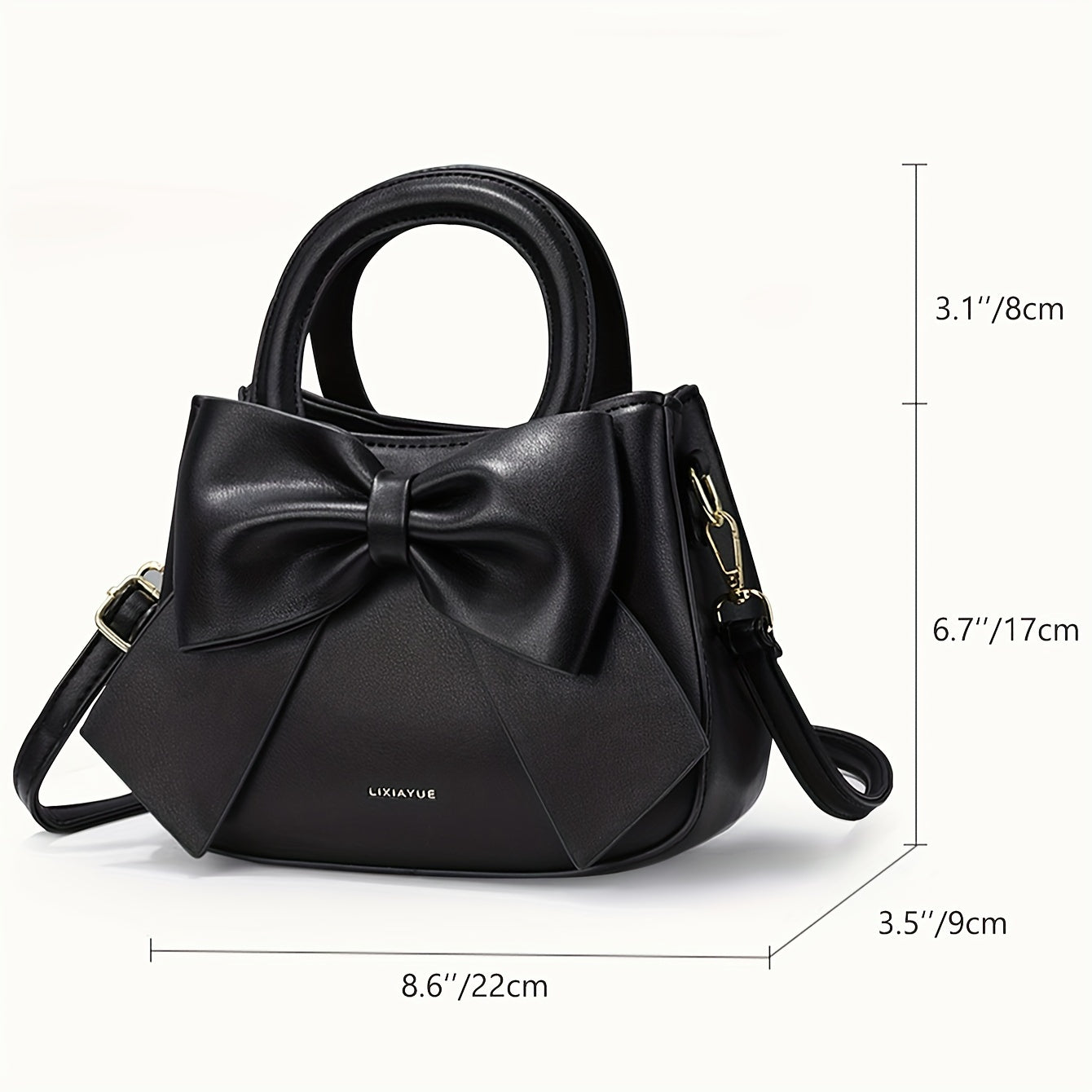 realaiot Cute Bow Decor Crossbody Bag, Sweet Top Handle Shoulder Bag, Women's Fashion Handbag & Purse