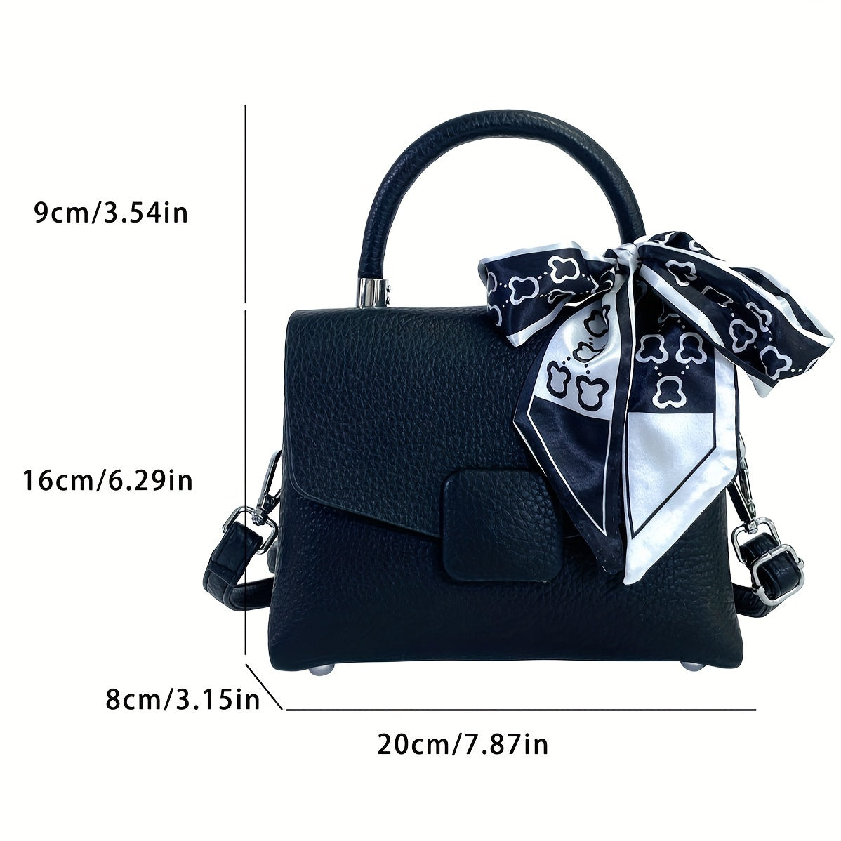 Mini Fashion Crossbody Bag, Elegant Scarf Decor Shoulder Bag, Women's Casual Handbag & Purse