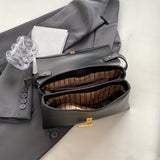 Scarf Handle  Crossbody Flap Bag, PU Leather Textured Bag Purse, Classic Versatile Fashion Shoulder Bag