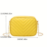 Stylish Quilted Crossbody Bag, Solid Color Casual Simple Shoulder Bag, Women's Trendy Versatile Handbag & Purse