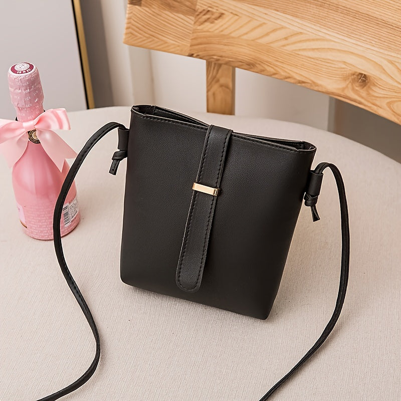 realaiot  Mini Crossbody Bucket Bag, Trendy PVC Shoulder Bag, Women's Casual Fashion Handbag & Phone Purse (14.99cm X 17.98cm X 3.99cm)