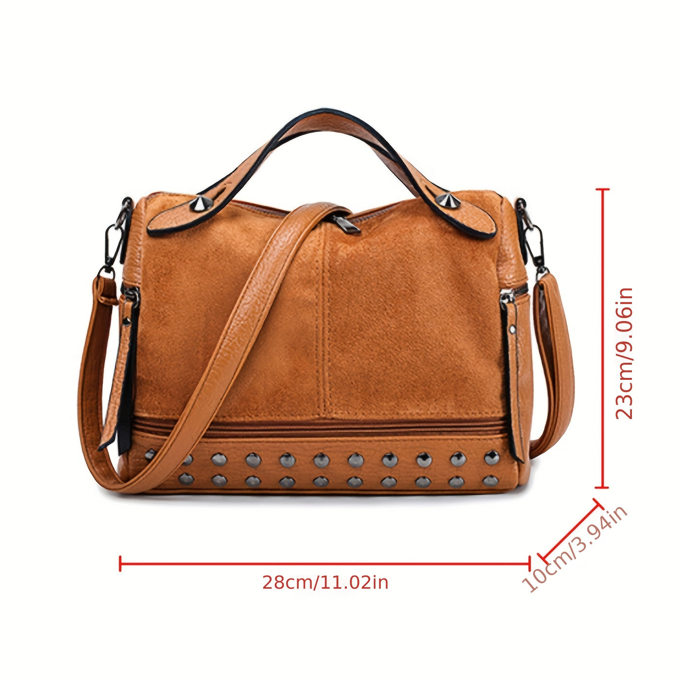 realaiot  Retro Multi-pocket Crossbody Bag, PU Leather Solid Color Shoulder Bag, Perfect Messenger Bag For Everyday Use