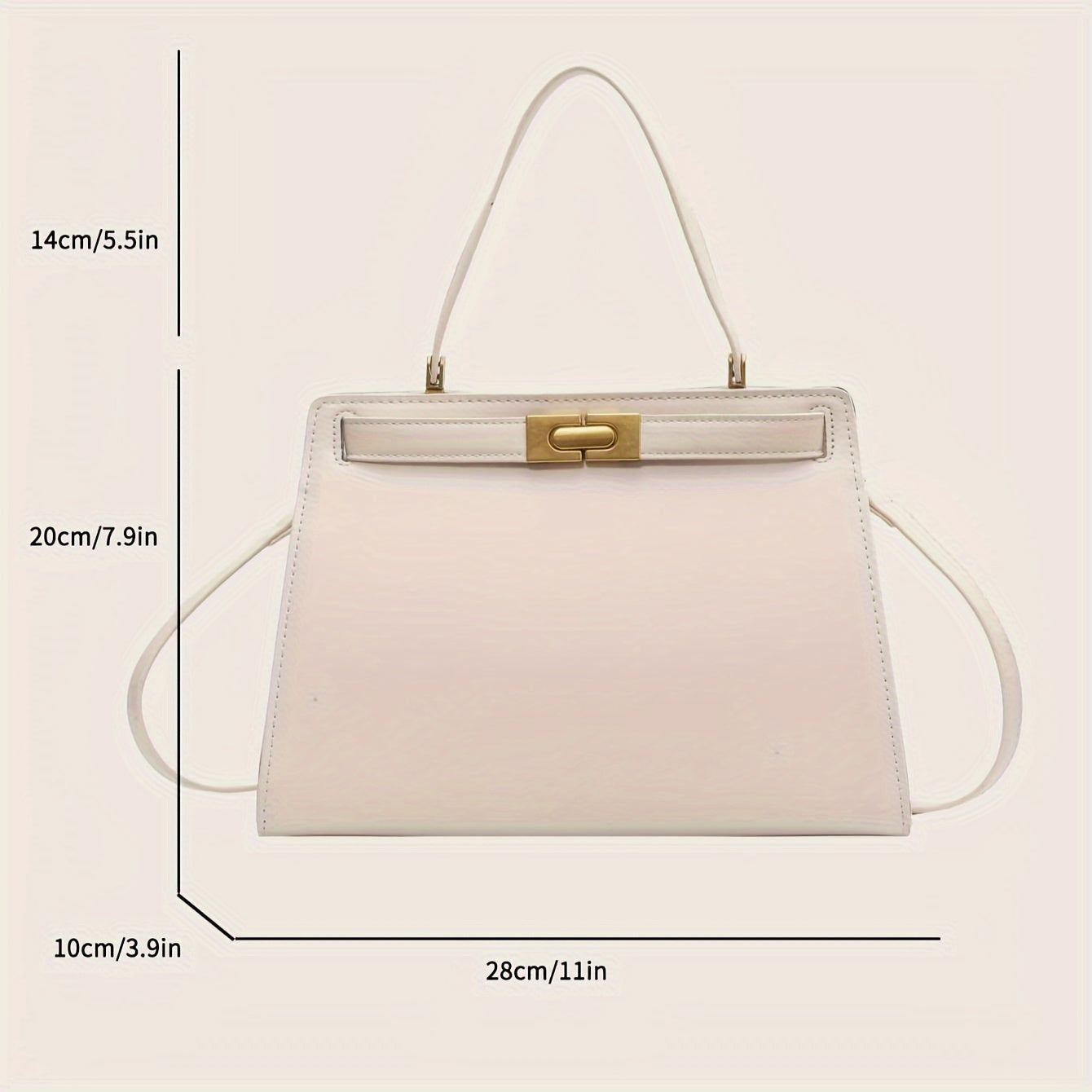 realaiotTrendy Casual Shoulder Bag, Simple Solid Color Handbag, Perfect All-match Underarm Bag For Commuting