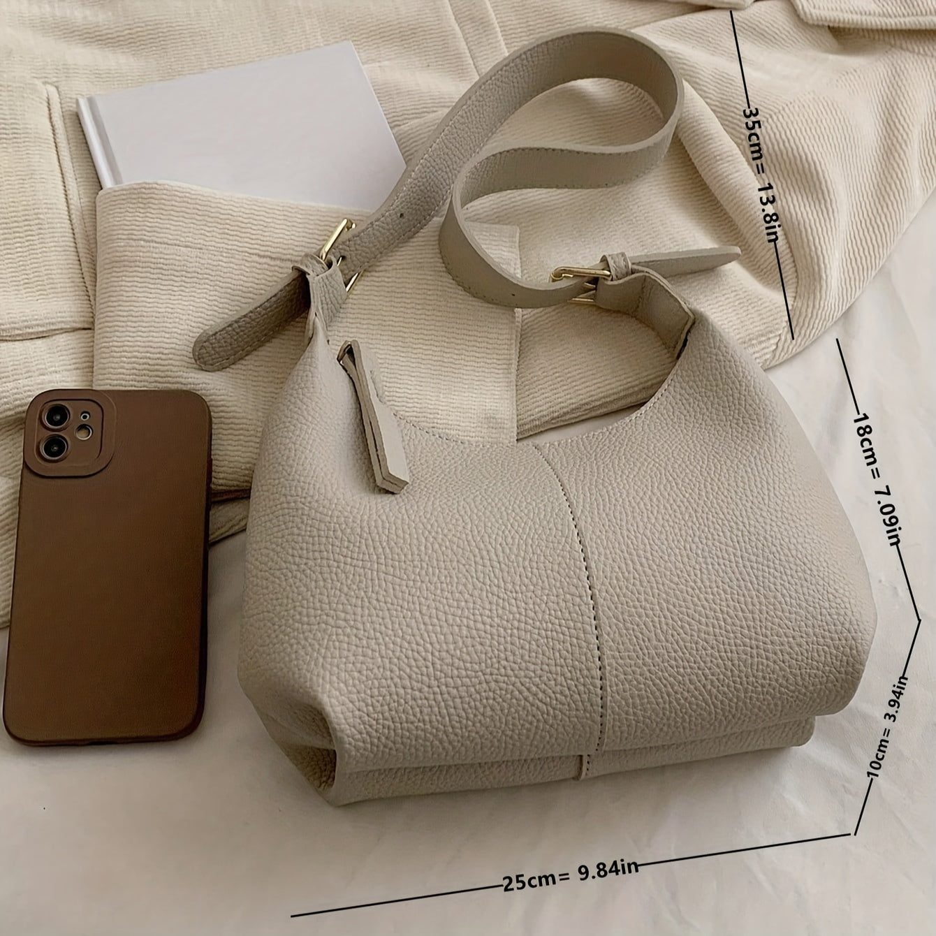 Minimalist All-Match Shoulder Bag, Elegant Crescent Zipper Wallet For Women, All-Match Handbag