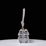 Niche Shiny Straw Transparent Box Bag, Elegant Evening Top Handle Bag, Classic Glitter Dinner Bag