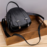 Retro Style Shoulder Bag, Women's Faux Leather Zipper Crossbody Bag With Adjustable Strap