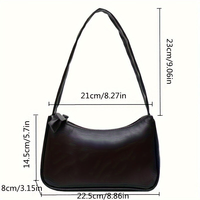 realaiot  Fashion Vegan Shoulder Bag, Trendy Simple Underarm Bag, Women's Casual Handbag & Purse