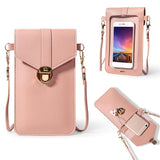 Mini Touch Screen Phone Bag, Women's PU Leather Crossbody Bag, Simple Flap Coin Purse (4.72*7.87*0.39) Inch