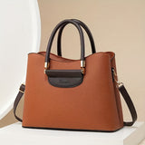 Elegant Solid Color Handbag, Women's PU Leather Crossbody Bag, Fashion Top Handle Satchel Purse