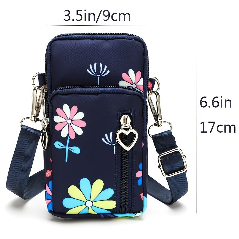 realaiot  Mini Crossbody Phone Bag, Sports Arm & Running Wrist Bag, Stylish Shoulder Coin Purse With Heart Zipper