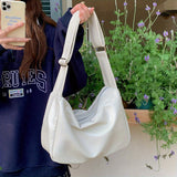realaiot  Minimalist Square Shoulder Bag, Zipper All-Match Underarm Bag, Solid Color Bag For Work