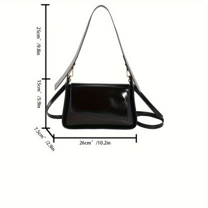 Trendy Solid Color Shoulder Bag, Minimalist Underarm Purse, Fashion Crossbody Bag For Women