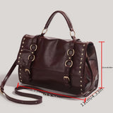 realaiot Vintage Handbag For Women, Trendy Rivet Decor Crossbody Bag, Y2K Preppy School Handbag