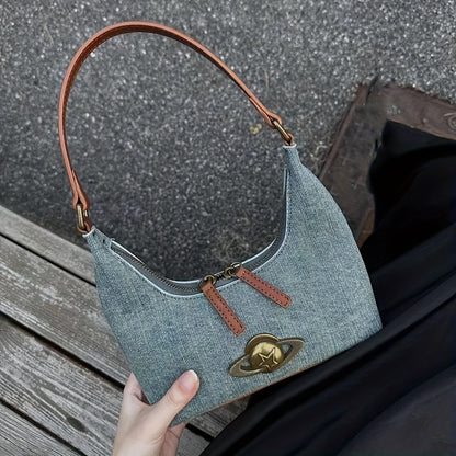 realaiot  Vintage Crescent Shoulder Bag, Retro Underarm Hobo Bag, Women's Fashion Handbag & Purse