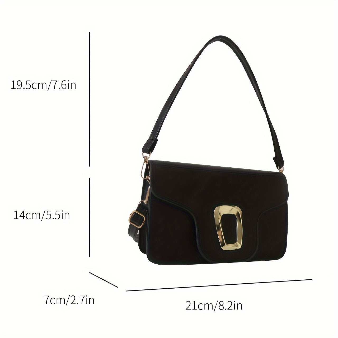 Solid Color Shoulder Bag, Stylish Small Crossbody Bag, Women's Square Handbag & Flap Purse