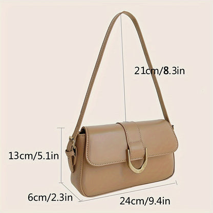 Trendy Flap Zipper Shoulder Bag, Simple Solid Color Underarm Bag, Perfect All-match Commuter Bag For Everyday Use