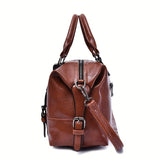 Fashion Oil Wax Leather Shoulder Messenger Bag Handbag Boston Bag