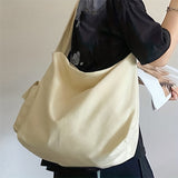 Large Capacity Minimalist Crossbody Bag, Solid Color Shoulder Hobo Bag, All-Match Storage Preppy Bag