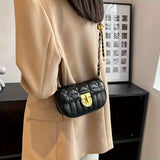 realaiot  Mini Fashion Quilted Crossbody Bag, Trendy Flap Shoulder Bag, Women's Classic Handbag & Purse