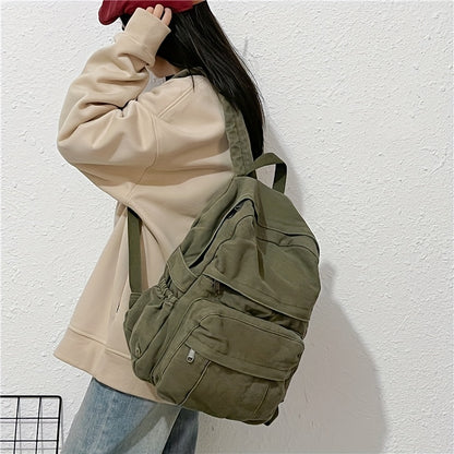 realaiot  Fashion Retro Casual Canvas Distressed Bag