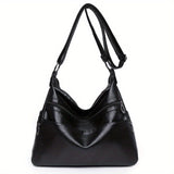 realaiot  Large Capacity Hobo Bag, Simple Fashion Solid Color PU Leather Crossbody Bag, Women's Trendy Versatile Shoulder Bag & Purse