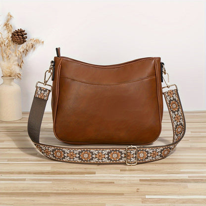 Vintage Vegan Crossbody Bag, Retro Ethnic Style Shoulder Bag, Women's Fashion Handbag & Purse