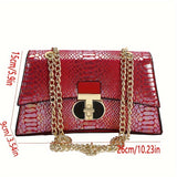 Fashion Crocodile Print Crossbody Bag, Trendy Laser Shoulder Bag, Women's Stylish Handbag & Purse