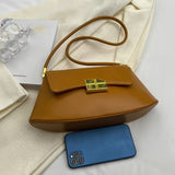 Minimalist Baguette Bag, Fashion Niche Shoulder Purse, Metal Decor Handbag For Women