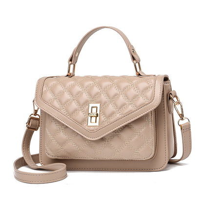 realaiot  Fashion Quilted Crossbody Bag, Trendy Flap Shoulder Bag, Women's Casual Handbag & Purse