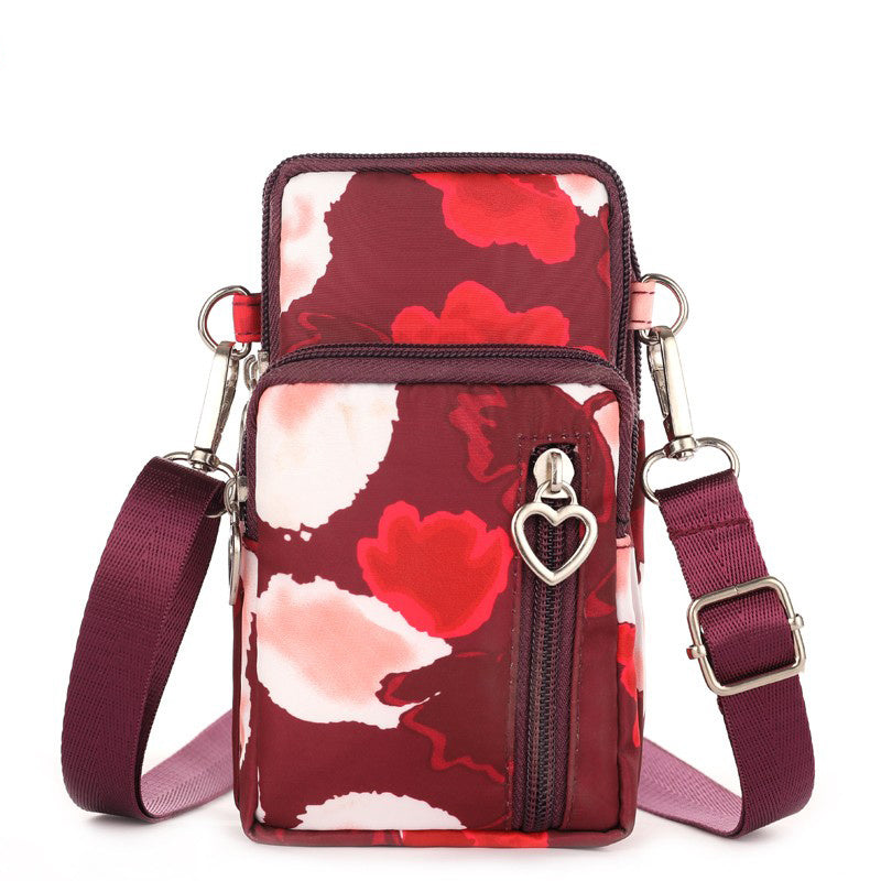 realaiot  Mini Crossbody Phone Bag, Sports Arm & Running Wrist Bag, Stylish Shoulder Coin Purse With Heart Zipper