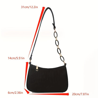 1pc Girl's Nylon New Trendy Simple And Elegant Underarm Handbag