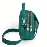 realaiot  Solid Color Zipper Crossbody Bag, All-Match Coin Purse, Women's Shoulder Bag For Shopping