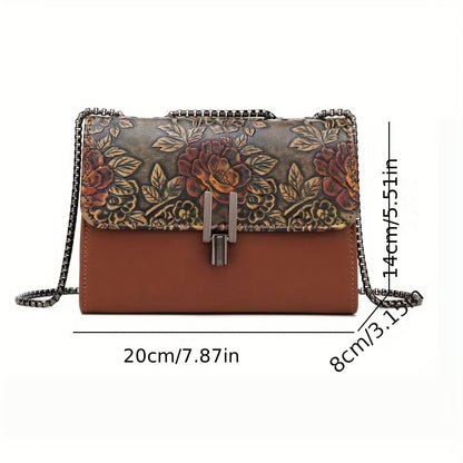 Mini Vintage Embossed Crossbody Bag, Retro Flap Shoulder Bag, Women's Fashion Handbag & Purse