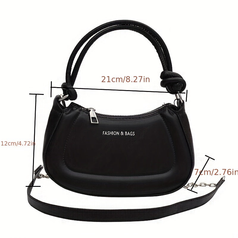 realaiot  Fashion Letter Graphic Handbags, Small Every Day Hobo Bag, Women's Casual Crossbody Purses