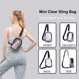 Mini Clear Sling Bag, Casual Zipper Crossbody Chest Purse For Sports & Outdoor