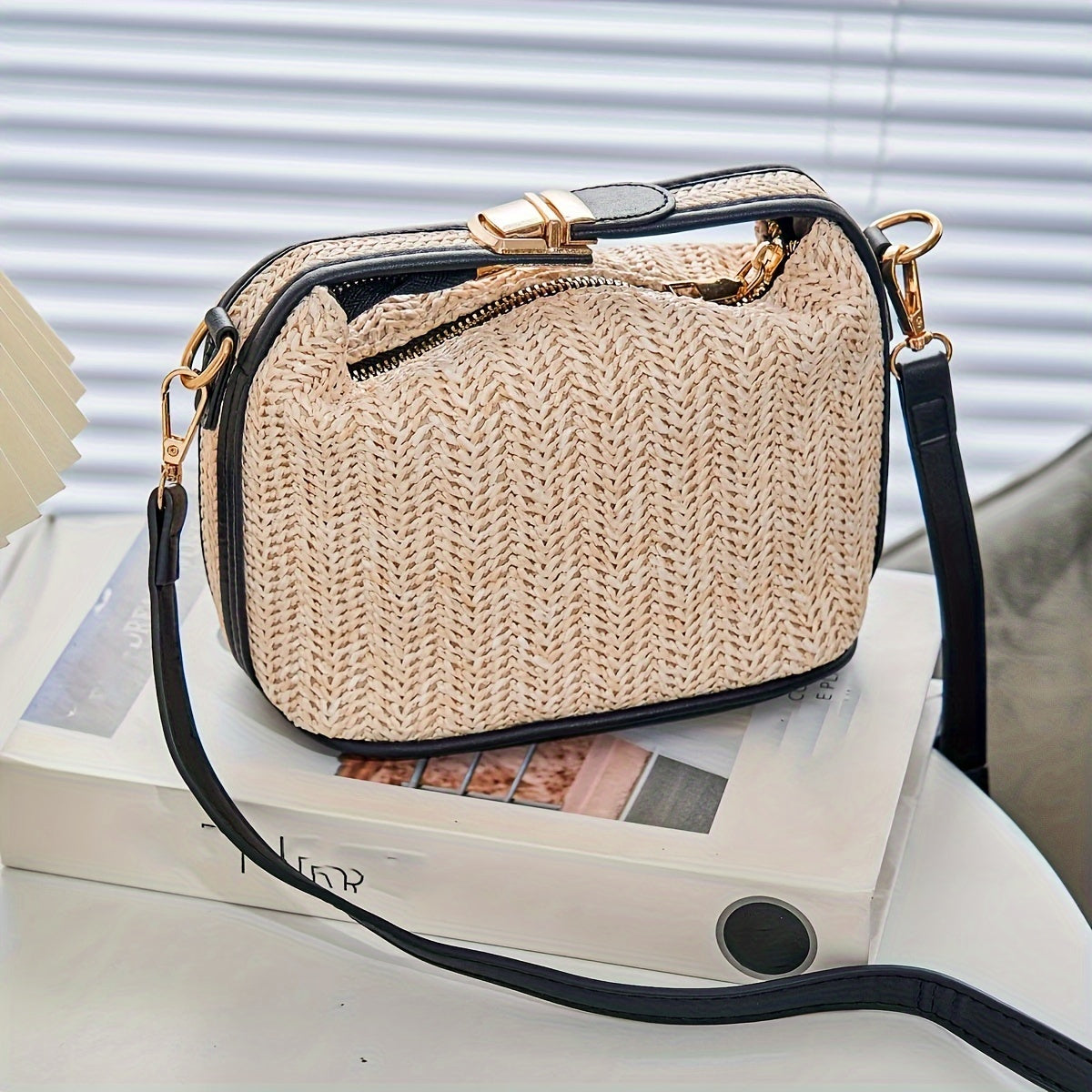 Stylish Straw Design Shoulder Bag, All-Match Satchel Bag, Casual Bag For Travel, Crossbody Bag