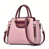 Elegant Handbag For Women, Color Contrast Crossbody Bag, Fashion Satchel Purse With Multi Pockets