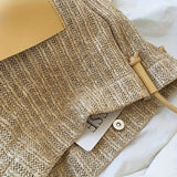 realaiot  Vintage Woven Tote Bag, Fashion Vacation Style Underarm Bag, Perfect Travel Beach Shopping Bag