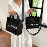 Casual Large Capacity Canvas Tote Bag, Simple Solid Color Shoulder Bag, Perfect Handbag For Everyday Use