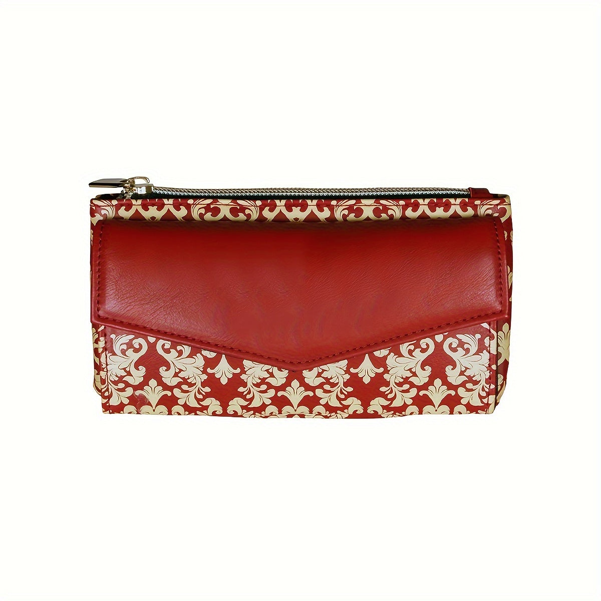 realaiot Classic Vintage Pattern Long Wallet, Chinese Style Clutch Coin Purse, Large Capacity Card Bag