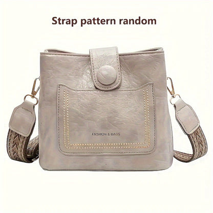 realaiot  Mini Vintage Crossbody Bag, Retro Shoulder Bucket Bag, Women's Fashion Handbag & Hobo Purse