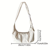 realaiot  Simple Zipper Crossbody Hobo Bag, Canvas Lightweight Messenger Bag, Casual Fashion Versatile Shoulder Bag