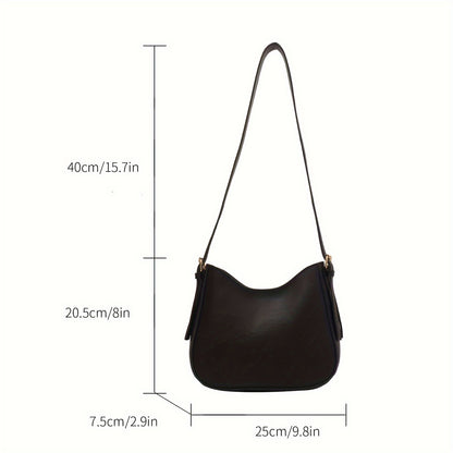 realaiot  Minimalist Crossbody Hobo Bag, Simple Vegan Shoulder Bag, Women's Casual Handbag & Tote Purse