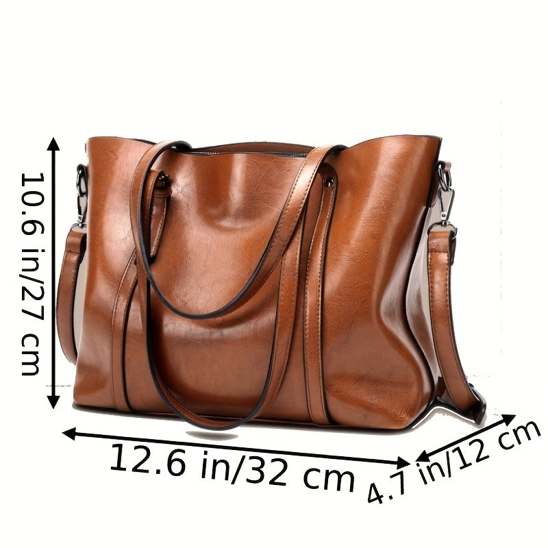 Women Handbags Tote Bag Soft PU Leather Retro Designer Large Capacity Multi-pocket Casual Ladies Shoulder Crossbody Bag Mother's Day Gift Adjustable Shoulder Strap Purse Cheap On Sale